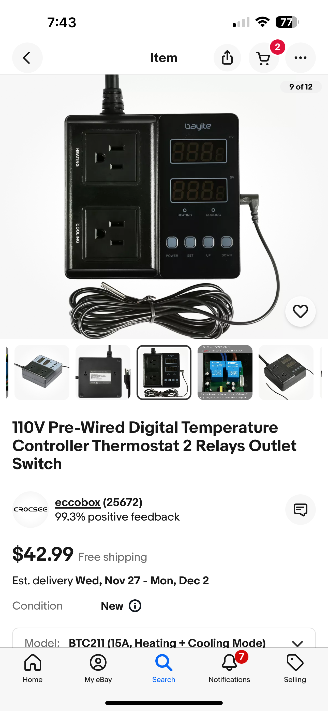 Digital thermostat for heater and fans, heating and cooling paint booth