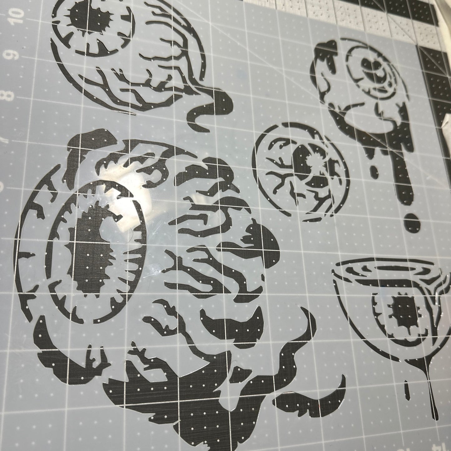 Eyes EYEBALL 12” sheet 5 designs Airbrush paint stencil Mylar reuseable