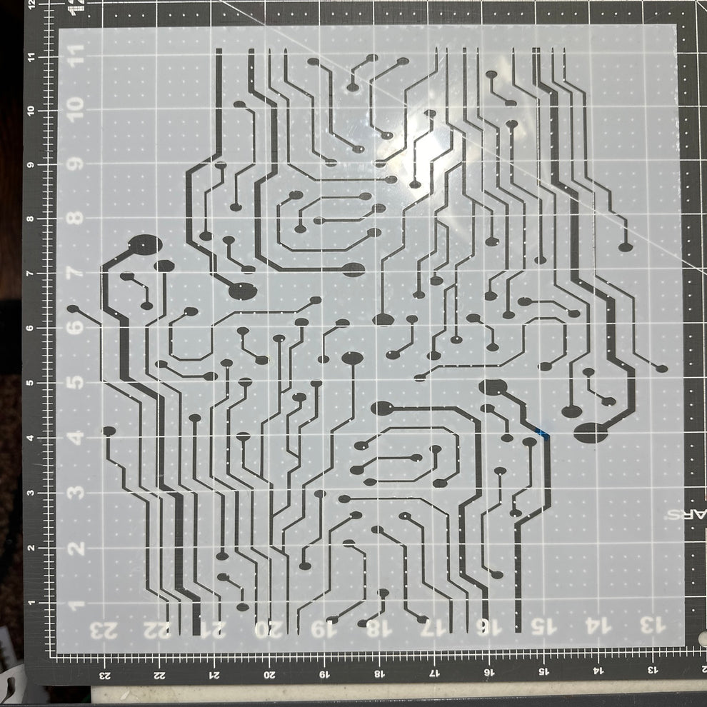 Computer CIRCUIT AIRBRUSH Custom Paint STENCIL STENCILS LG 12” Mylar 1 ...
