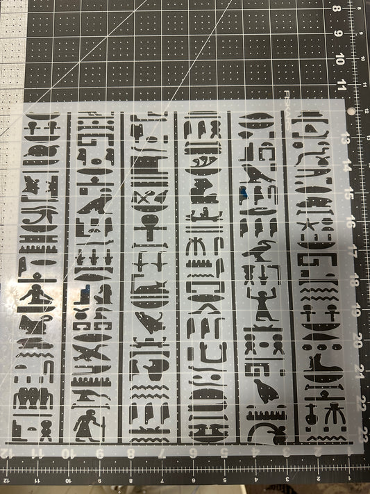 Egyptian Hieroglyphics 12”  LG AIRBRUSH Paint STENCIL Reusable