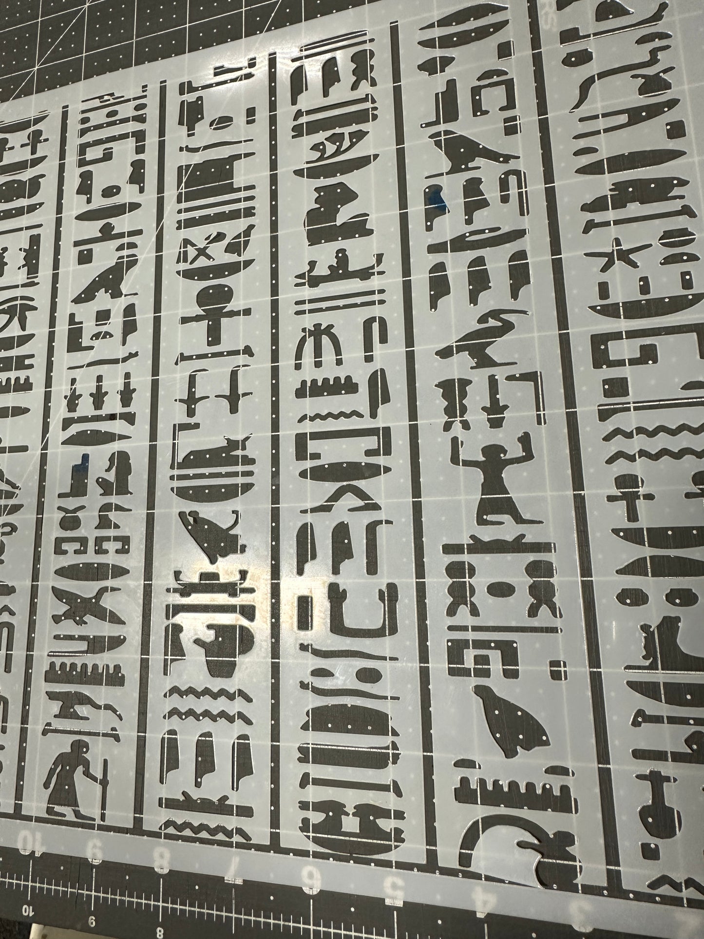 Egyptian Hieroglyphics 12”  LG AIRBRUSH Paint STENCIL Reusable