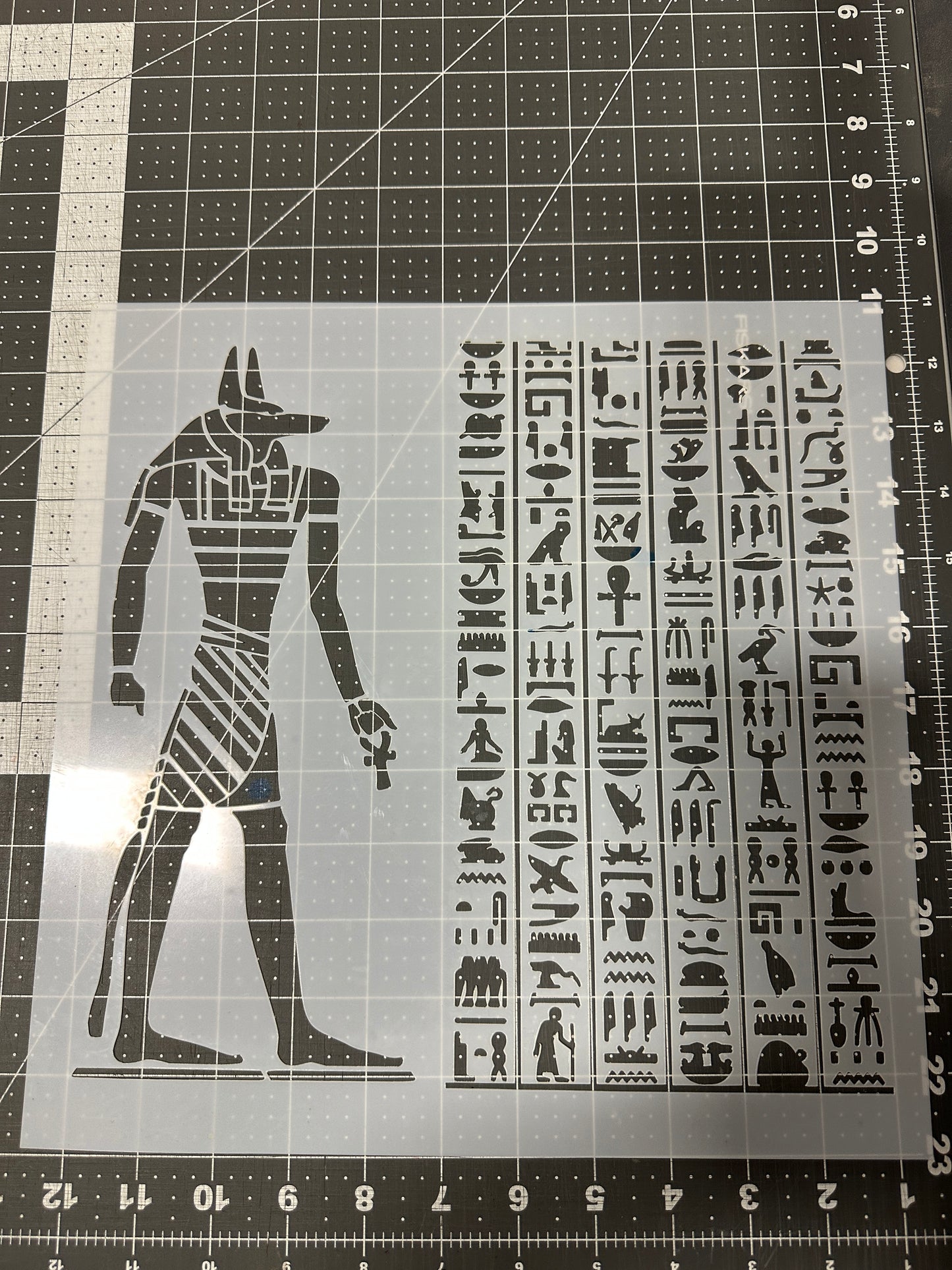 Dog Egyptian & Hieroglyphics 12”  LG AIRBRUSH Paint STENCIL Reusable