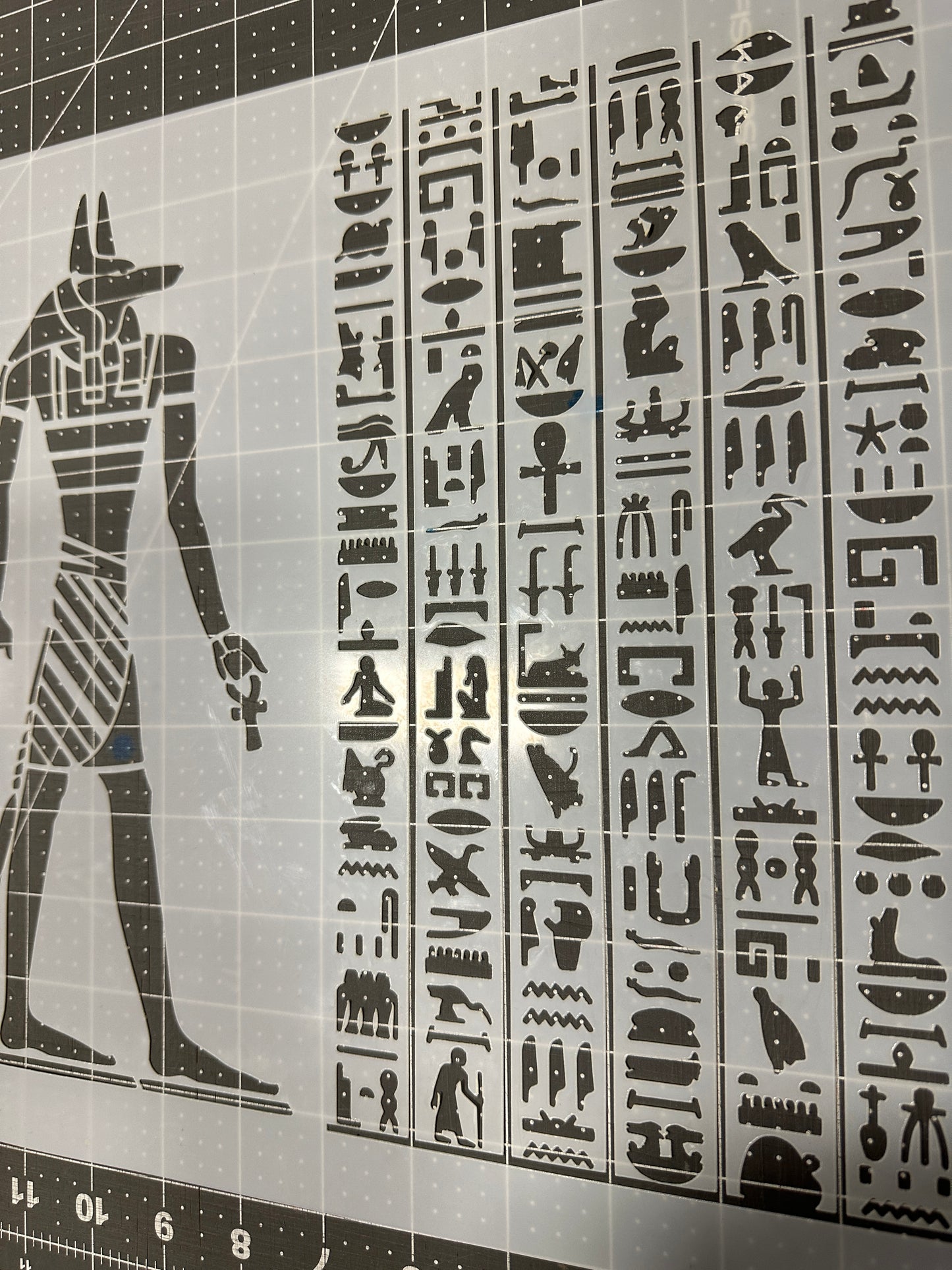 Dog Egyptian & Hieroglyphics 12”  LG AIRBRUSH Paint STENCIL Reusable