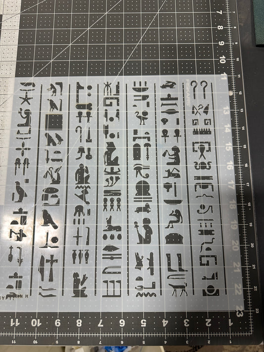 Egyptian Hieroglyphics 1  LG 12” AIRBRUSH Paint STENCIL Reusable