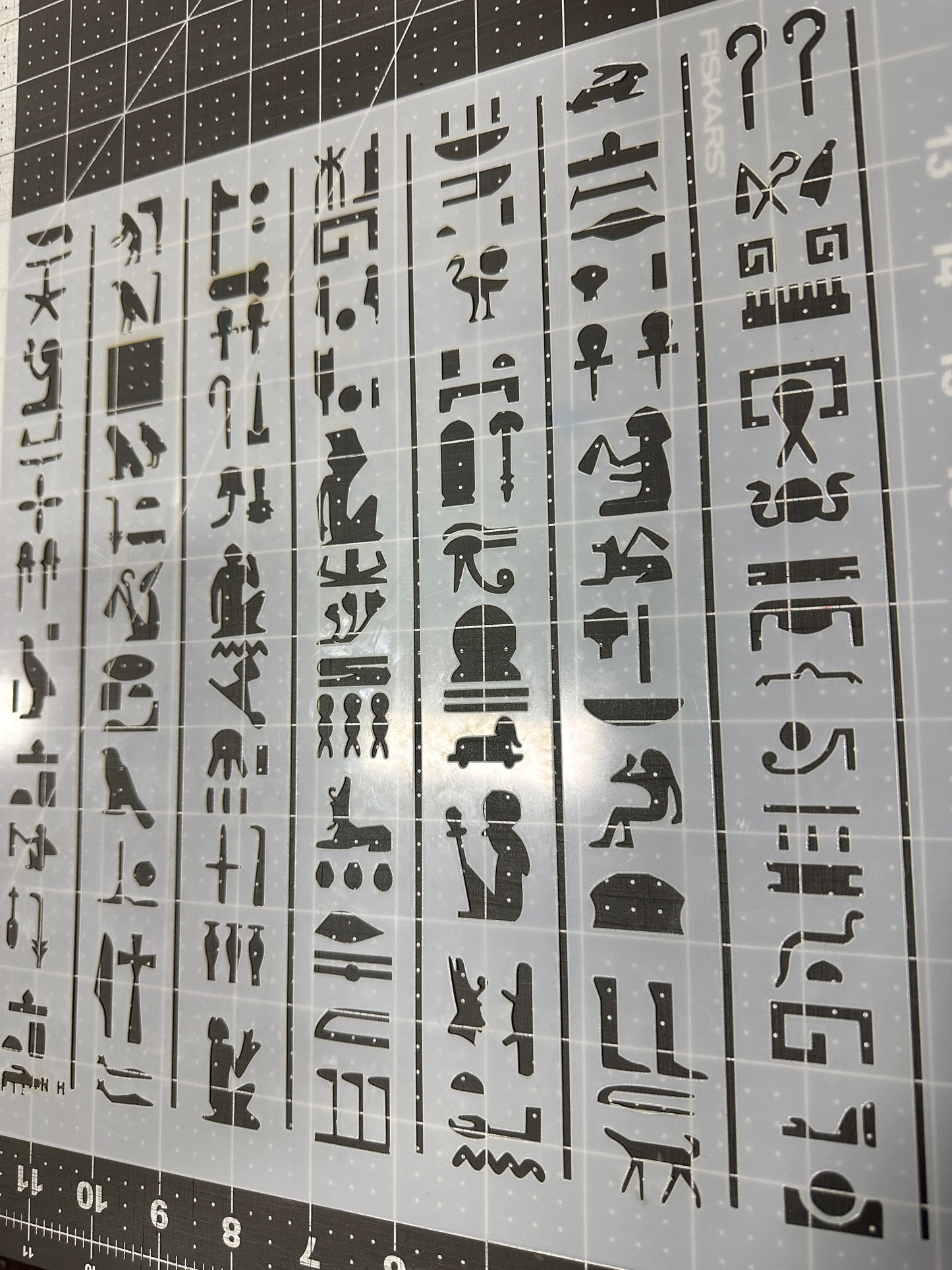 Egyptian Hieroglyphics 1  LG 12” AIRBRUSH Paint STENCIL Reusable